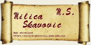 Milica Škavović vizit kartica